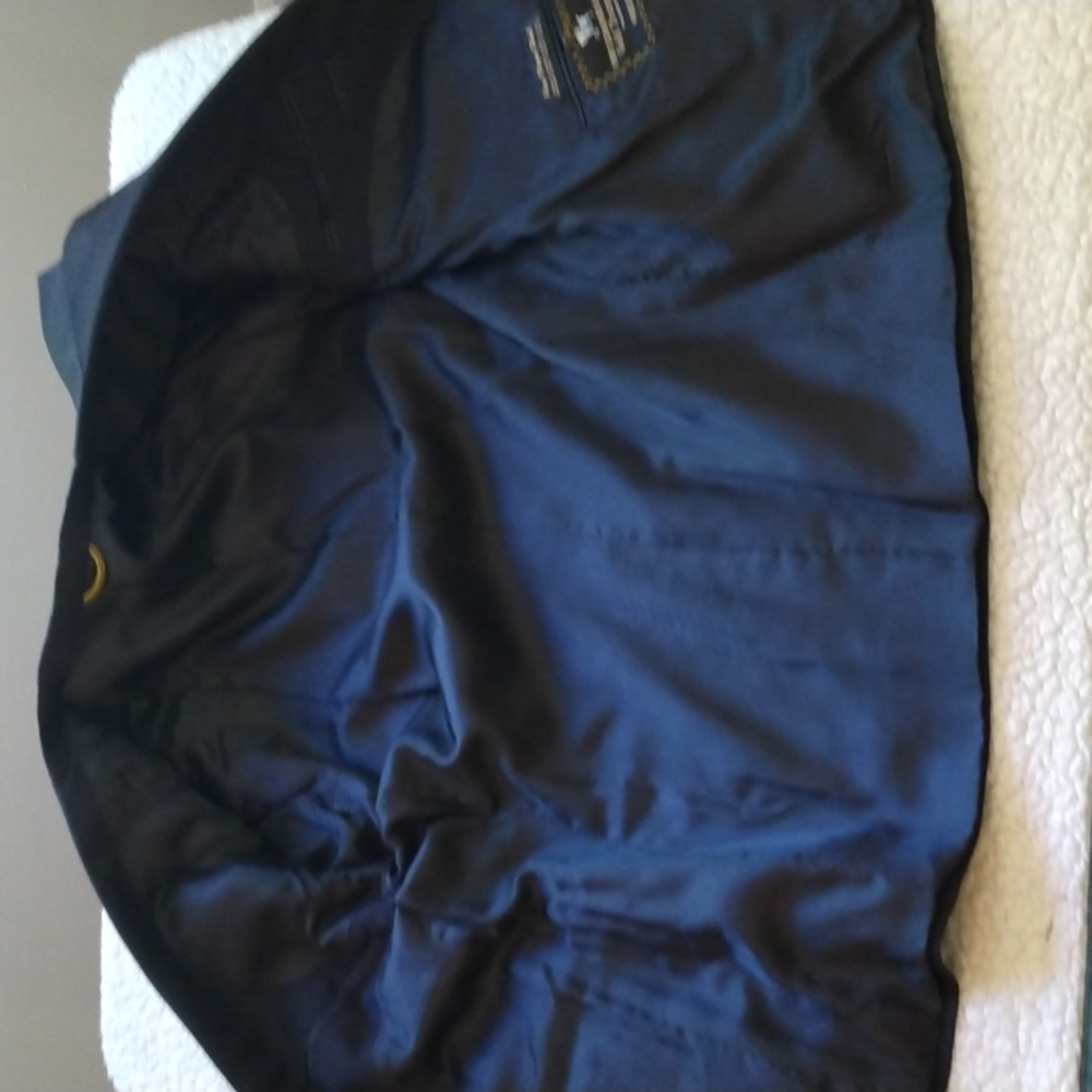 Hart Schaffner Marx Gold Trumpeter Black + Blue Pinstripe Suit 41R - Picture 12 of 13